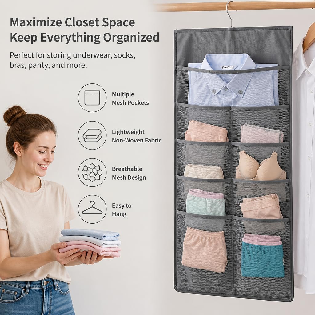 Velvet Hangers 20 Pack with Hanging Closet Organizer, Slim Black Non Slip Space Saving Clothes Hanger + Gray 15