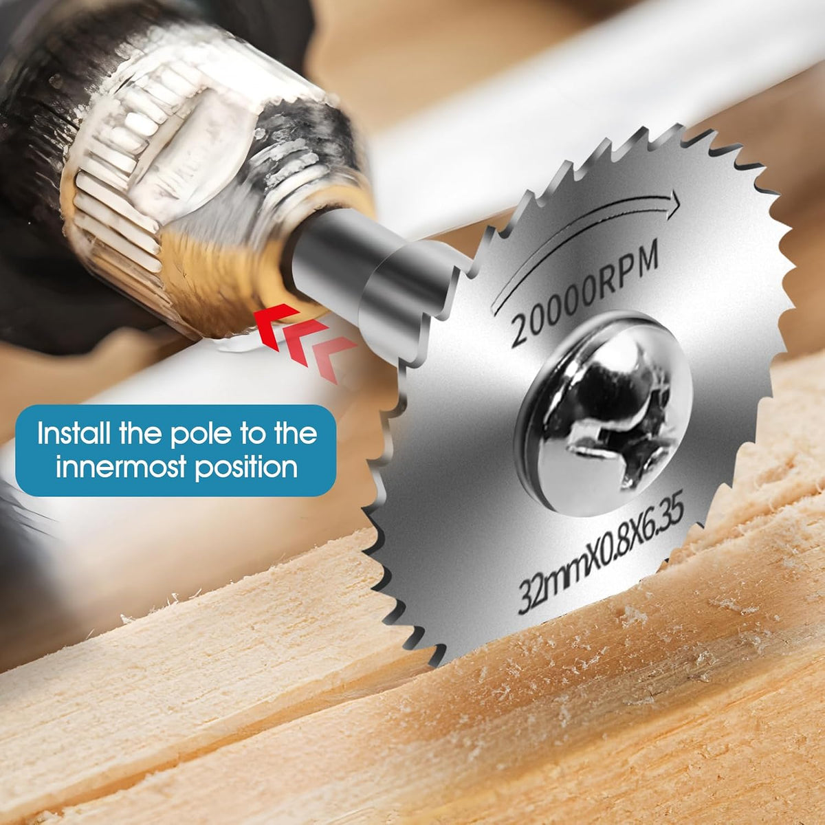 9Pcs 1/4" Hex Shank Rotary Saw Blades Cutting Wheel Set