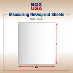 Newsprint Packing Paper Sheets, 36" Length x 24" Width, 100% Recycled, Case Of 800, White, Great For Moving, Storing