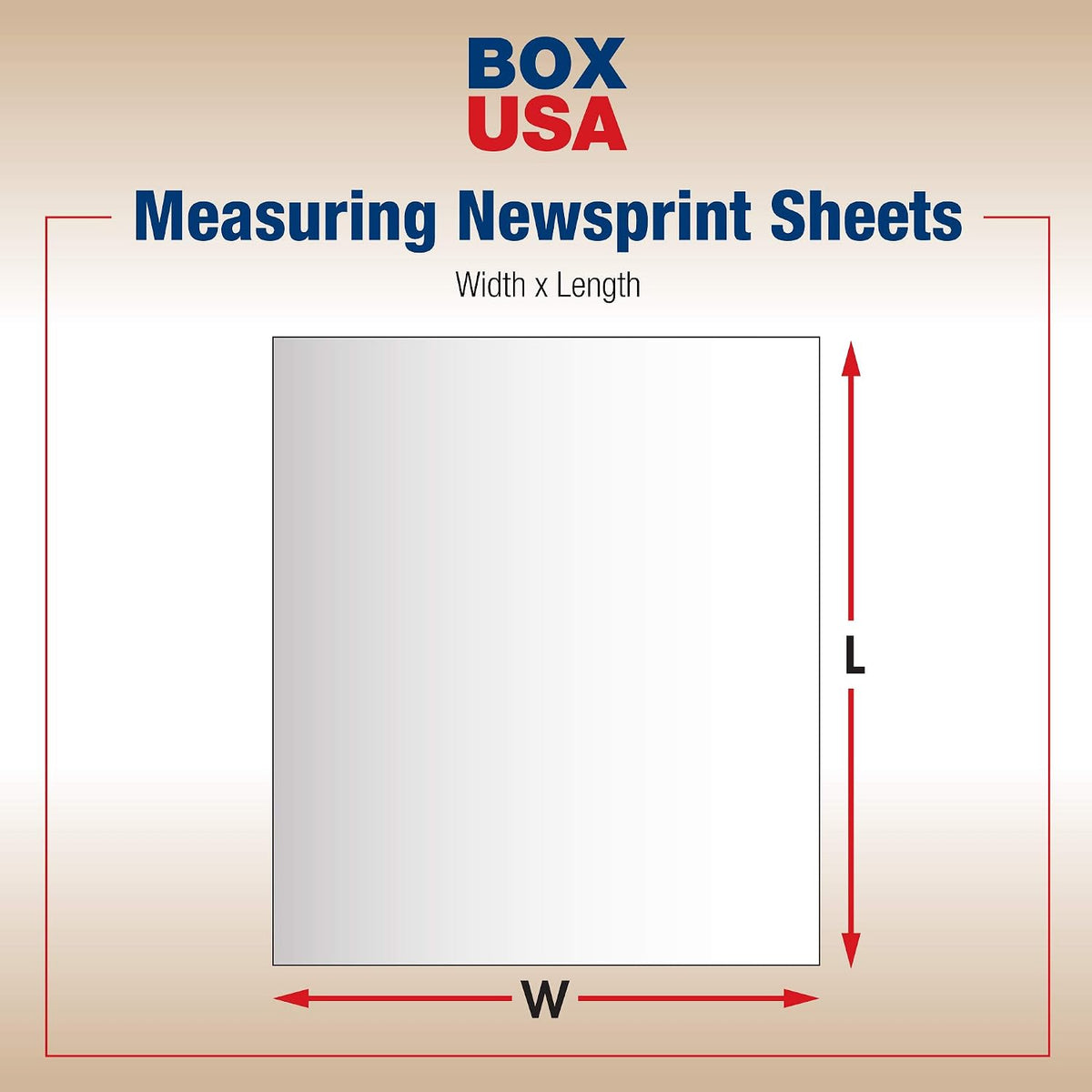 Newsprint Packing Paper Sheets, 36" Length x 24" Width, 100% Recycled, Case Of 800, White, Great For Moving, Storing