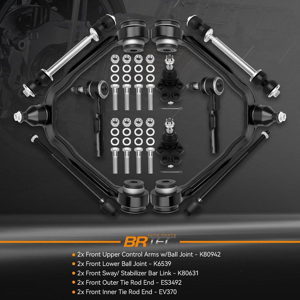 10 Pcs RWD Front Upper Control Arm Kit for Chevy Silverado 1500