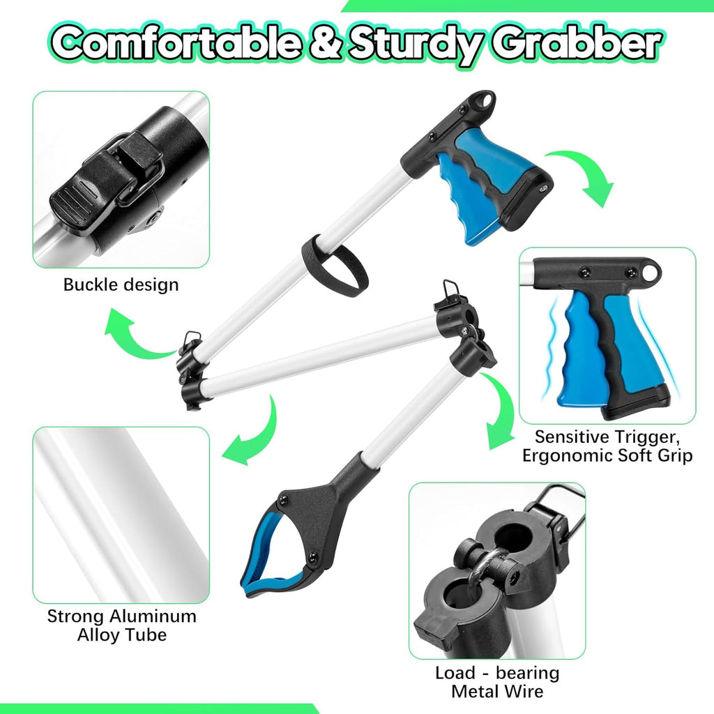 Upgraded 43 Inch Grabber Reacher Tool, Grabbers for Seniors, Extra Long Reacher Grabber Pickup Tool, Anti - Slip Wide