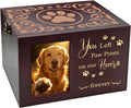 Pet Urns for Dog or Cat Ashes, Wooden Dog Urn for Ashes Memorial Keepsake Box with Photo Frame, Large Pet Cremation