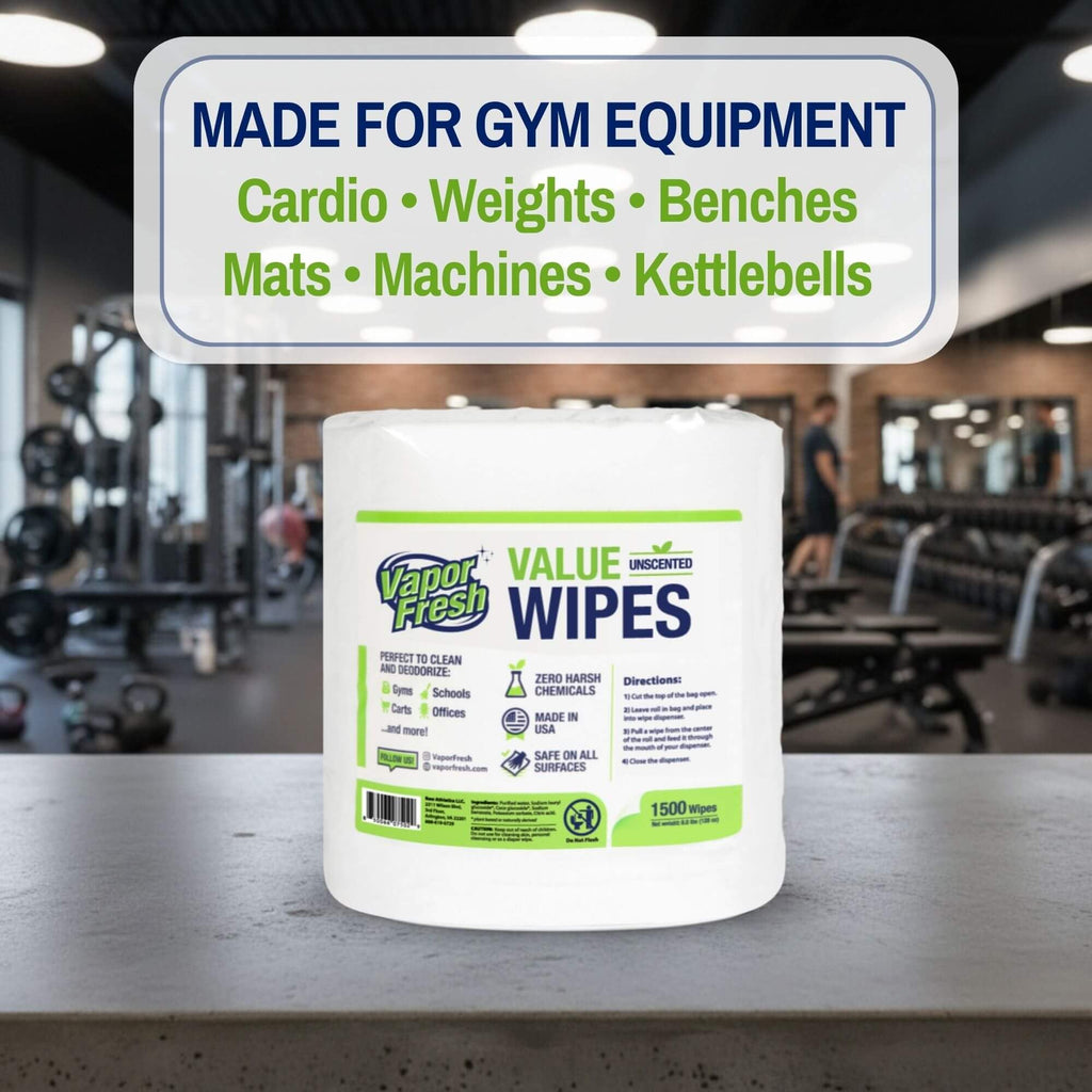 Value Wipes For Gym Equipment, 1500 Count, 4 Rolls