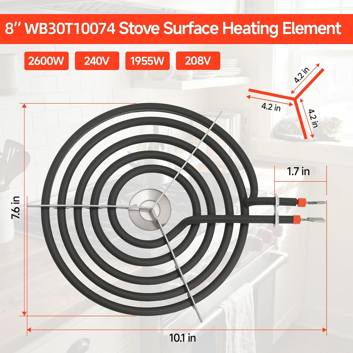 WB30T10074 Stove Surface Heating Element, Fit for GE, Hotpoint Range Stove