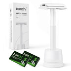 Double Edge Safety Razor Kit for Men & Women, Stand,White