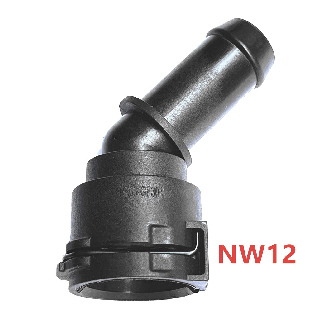 45° Coolant Hose NW12 Connector,Quick Connect Fitting,Engine Tube Joint Kit
