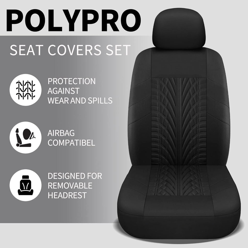 Car Seat Covers Full Set, Washable and Breathable Premium Cloth Automotive Vehicle Seat Cover for Car Interior