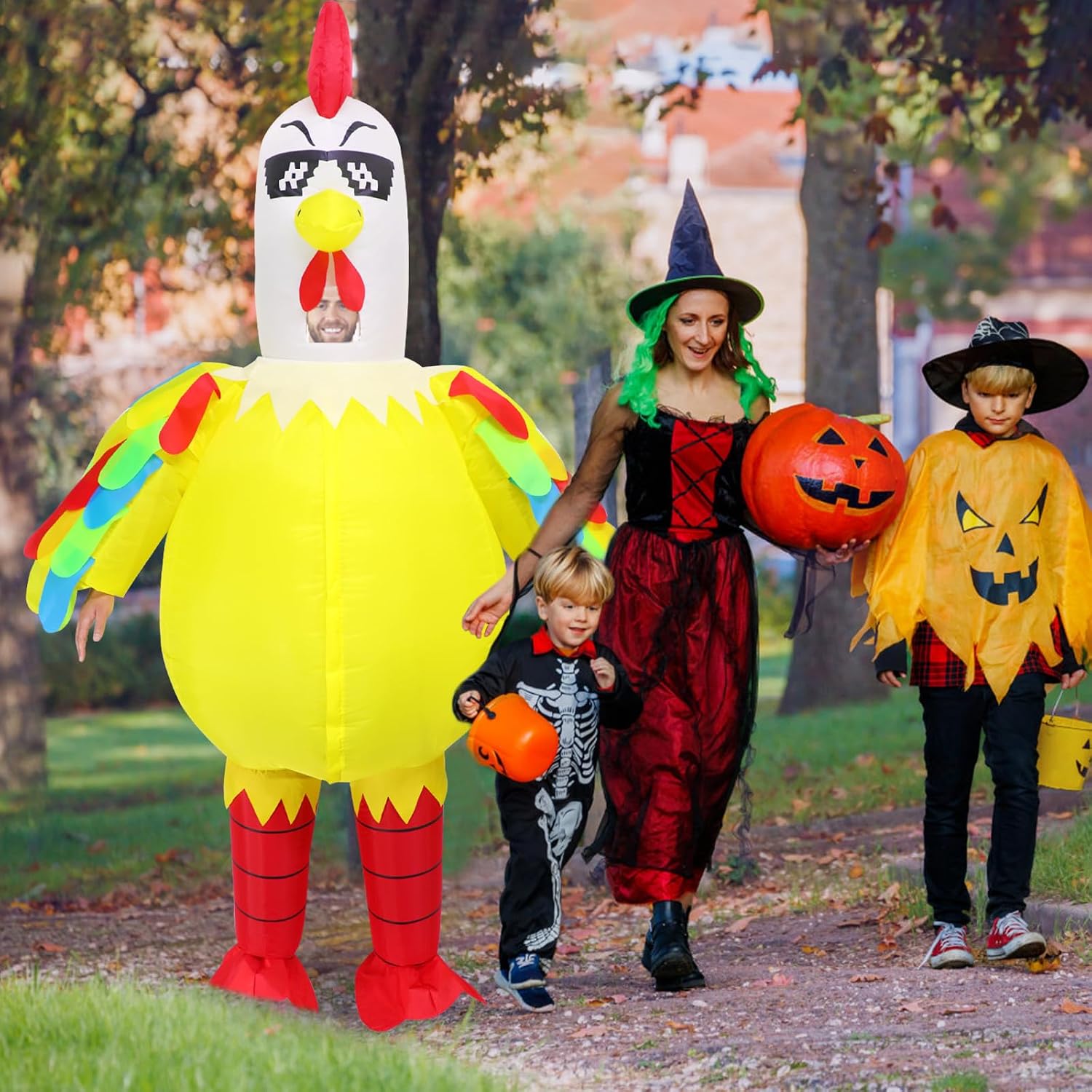 Inflatable Chicken Costume for Adult,Funny Blow up Inflatable costumes Halloween Costume Cosplay