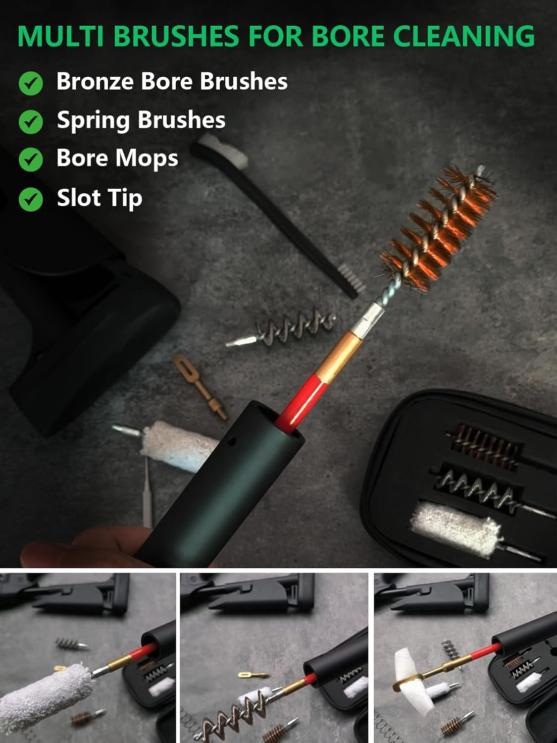 Shotgun Cleaning Kit 12 Gauge Gun Cleaning Kit 12 GA for Shotguns with 12 Gauge Gun Snake, Gun Cleaning Brushes