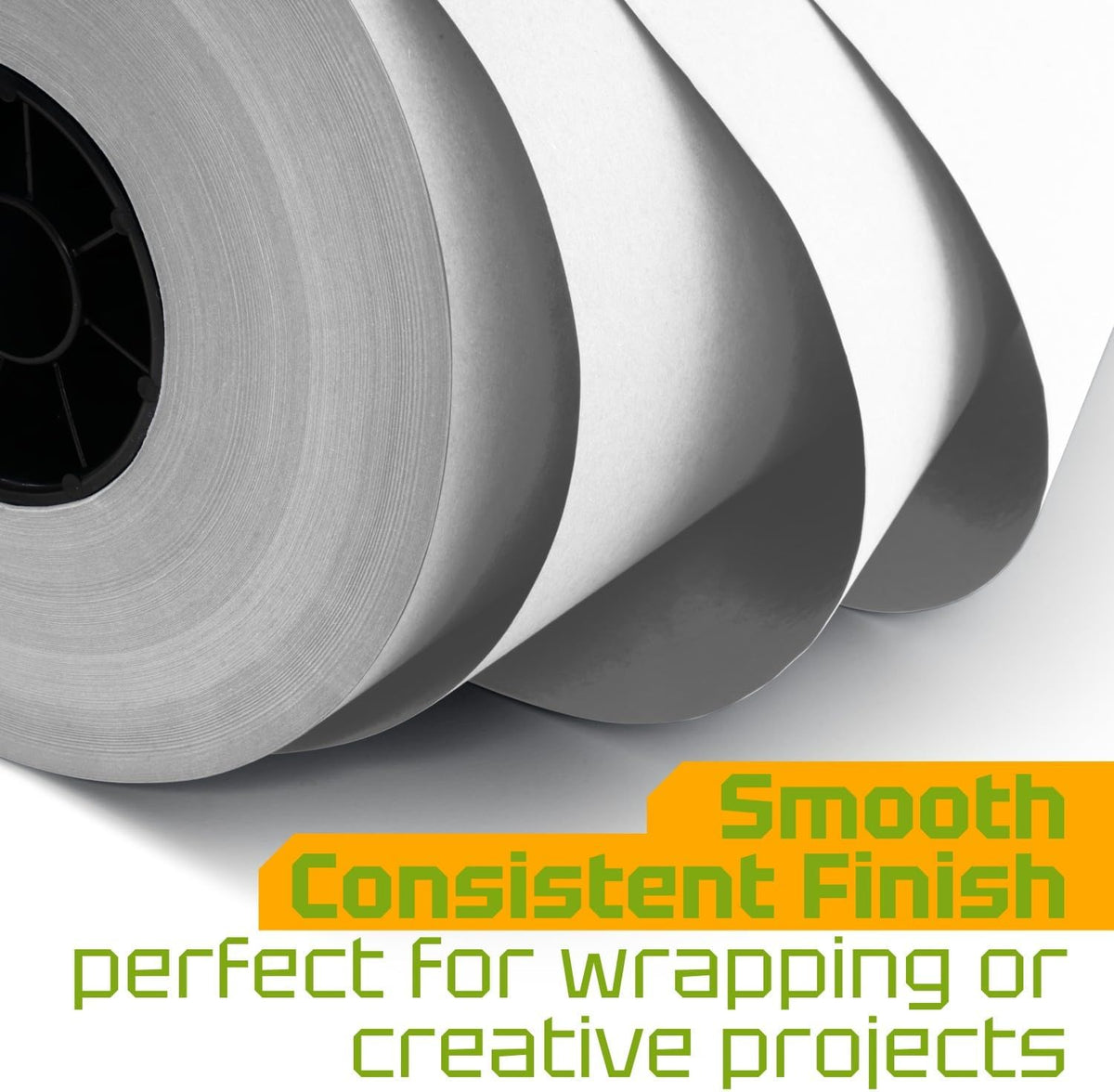 USA Made 18" x 8640" (720 ft) White Kraft Paper Roll, Large Size