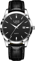 Watches for Men Waterproof Analog Dress Vintage Chronograph Analog Casual Leather Stainless Steel Unique Quartz