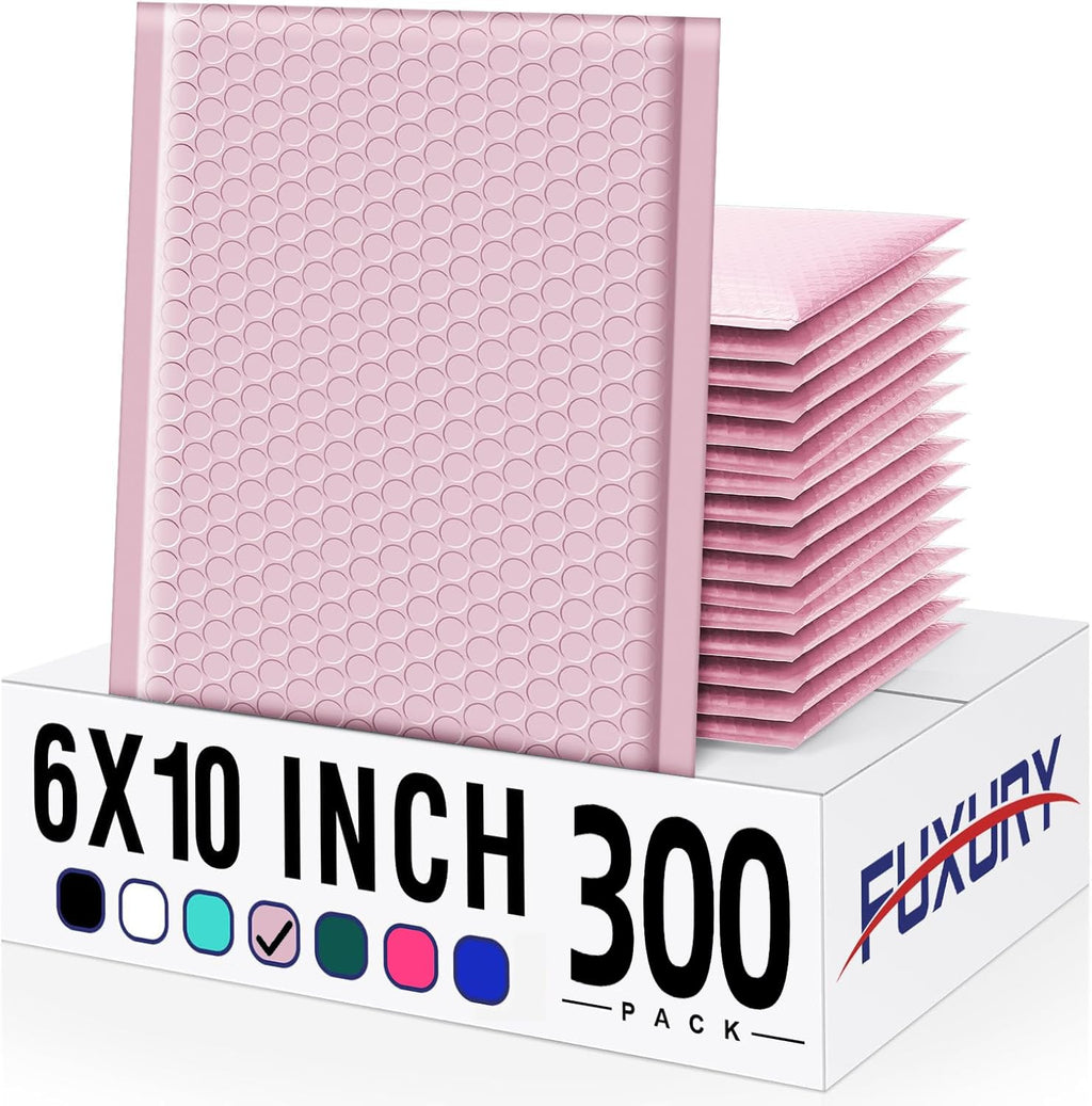 300 Pack Sakura Pink Bubble Mailers 6x10 Bubble Shipping Envelopes