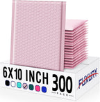 300 Pack Sakura Pink Bubble Mailers 6x10 Bubble Shipping Envelopes