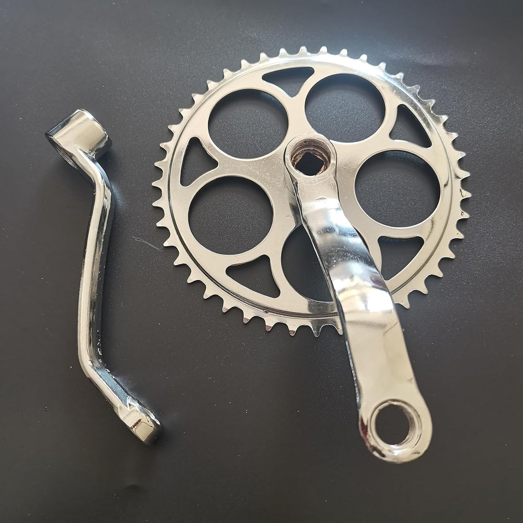 Chrome Wide Crank w/ 44T Sprocket, Sprocket Fit for 410 Chain