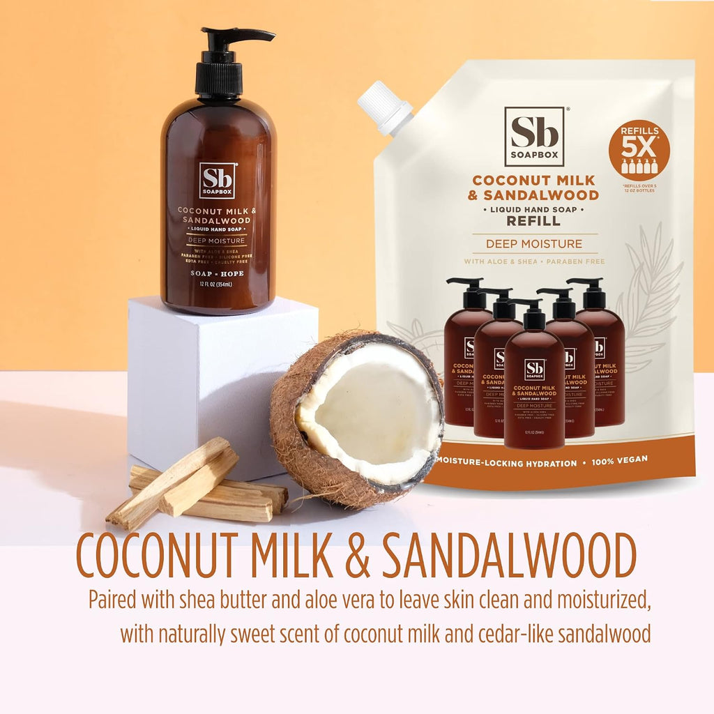 Coconut Milk & Sandalwood Liquid Hand Soap Refill - 64oz