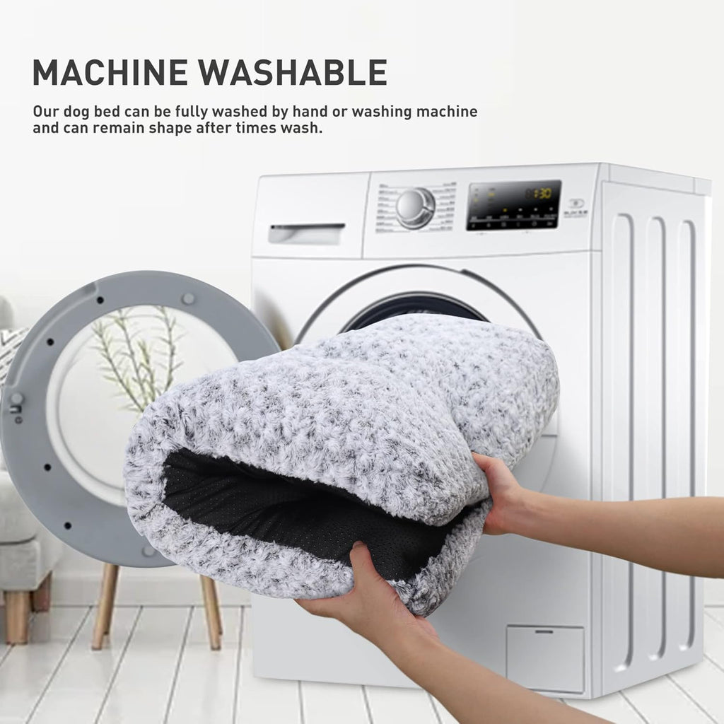 Washable Dog Bed Deluxe Plush Dog Crate Beds Comfy Kennel Pad Anti-Slip Pet Sleeping Mat for Large, Jumbo, Medium