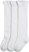Baby Knee High Socks - Newborn Baby Girl Ruffle Socks,Seamless Baby Stockings,Cotton Rich Over the Knee Sox 0-6