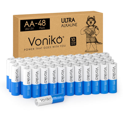 AA Batteries 48 Pack - 1.5V Long-Lasting Alkaline Double A Batteries