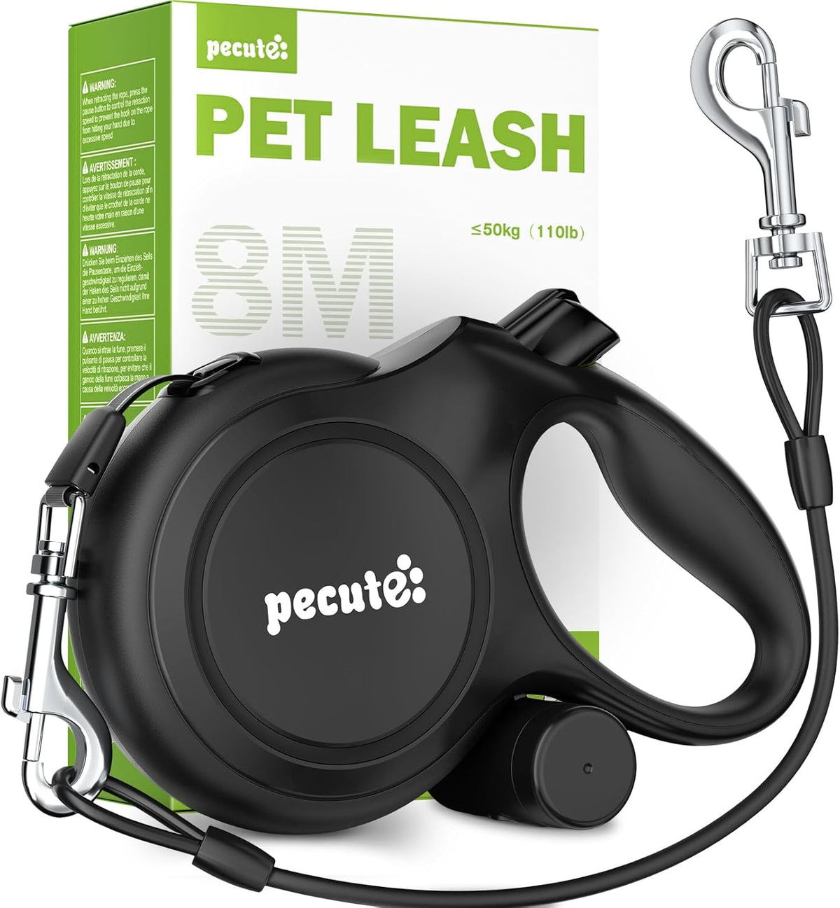 Dog Leash Retractable 26ft with Chew Proof Extender for 33-110 lbs