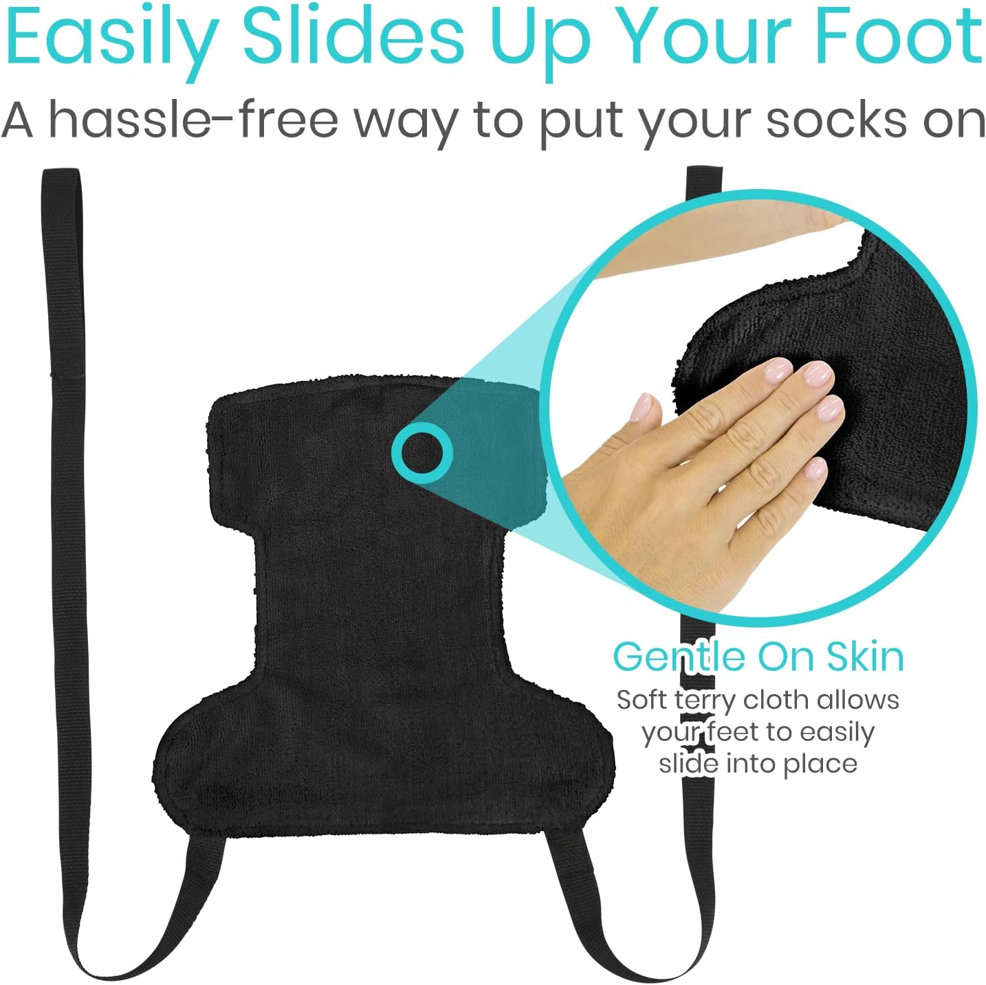 Flexible Sock Aid for Putting on Socks - Extra Wide Sock Puller