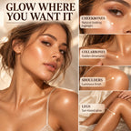 Bronzing Drops for Face & Body, Liquid Bronzer & Highlighter, Lightweight Buildable Shimmer Makeup, Mix with