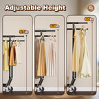 Clothes Rack Load 650 LBS Collapsible Clothing Rack Double Rod