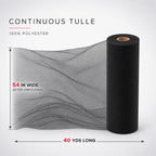 Black Tulle Fabric Roll 54 Inch x 40 Yards Tulle Ribbon