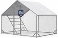 9.8 x 6.5 x 6.5 ft Metal Chicken Coop, Chicken Run with Cover