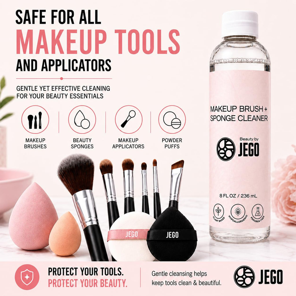 Makeup Brush Cleaner Solution - Sponge Cleaner - Make Up Brush Liquid Cleanser - Hypoallergenic & Plant-Based