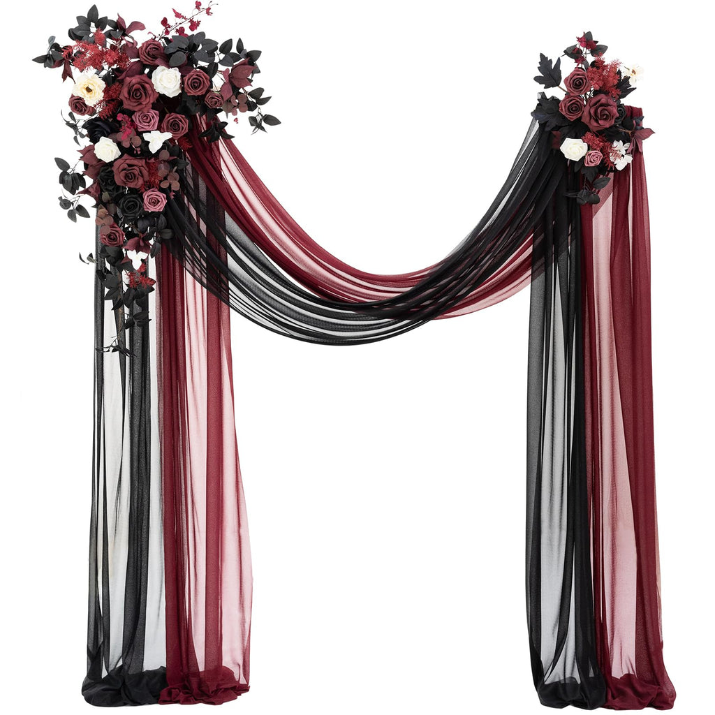 Wedding Arch Flowers Kit, Pack of 4, Black Red