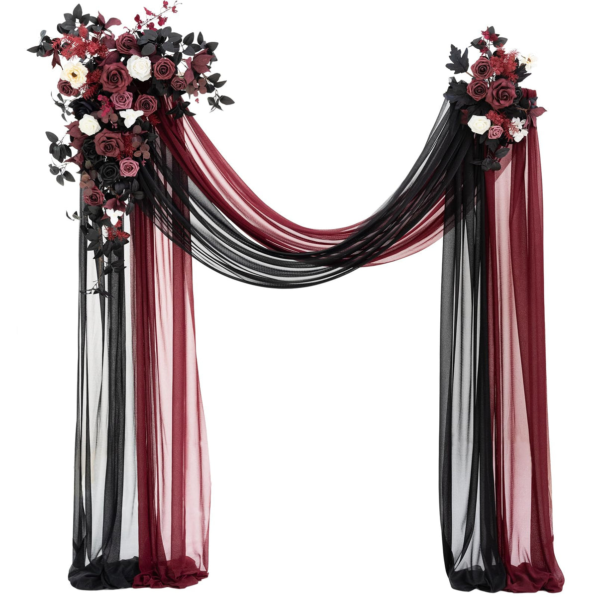 Wedding Arch Flowers Kit, Pack of 4, Black Red