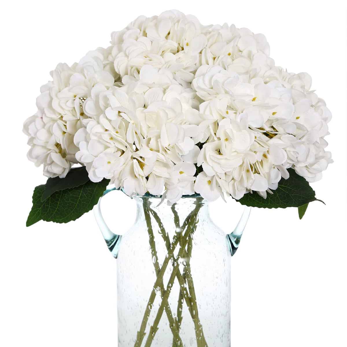 6pcs White Hydrangea Artificial Flowers Silk Fake Hydrangeas