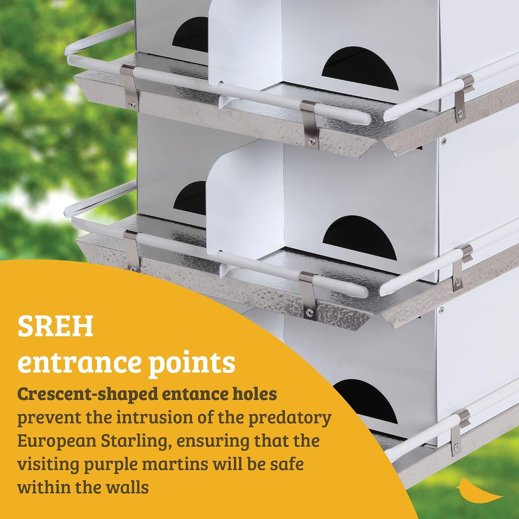 Premium Aluminum Purple Martin House | 2 Floors, 8 Rooms