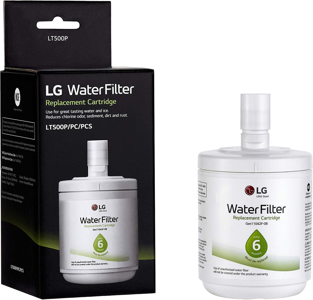 LG LT500P - 6 Month / 500 Gallon Capacity Replacement Refrigerator Water Filter (NSF42 ADQ72910911 , White