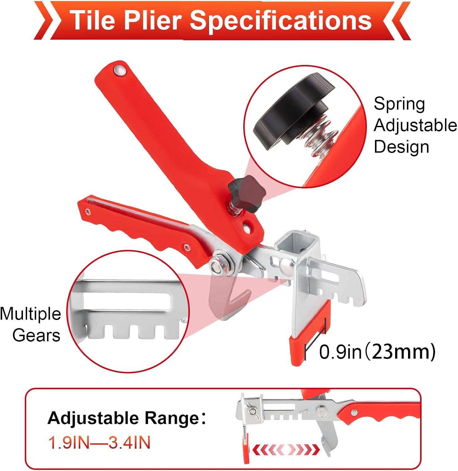 Tile Leveling System with Tile Plier, 300PCS 1/8 Inch Spacers Clips and 100PCS Reusable Wedges, Tile Leveling System