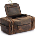 Extra Large Leather Toiletry Bag for Men - Premium Leather Men's Toiletry Bag for Travel, Dopp Kit, Pouch, Large
