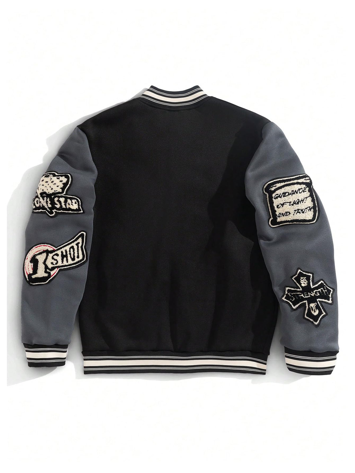 Men's Letter Graphic Color Block Y2k Varsity Jacket