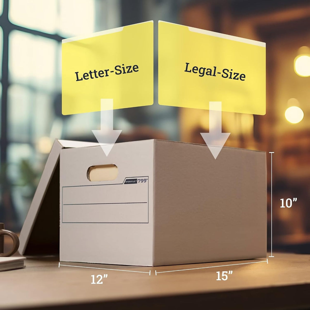 White File Storage Boxes with Lids 10 Pack Stackable Letter Legal Size