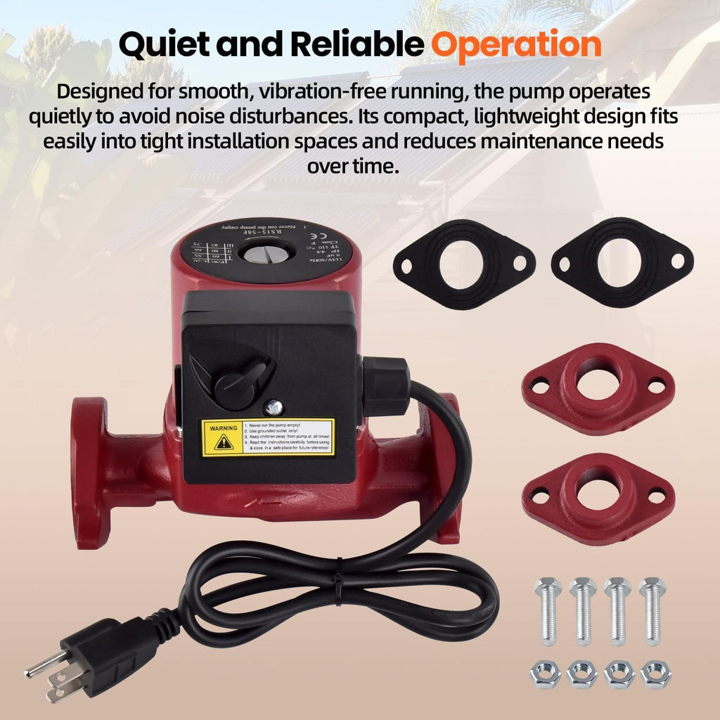 UPS15-58FRC Water Circulator Pump 3-Speed, Hydronic Heating Pump