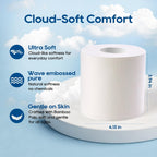 Bamboo Toilet Paper 3-Ply, Septic Safe Bath Tissue, 24 Rolls, White