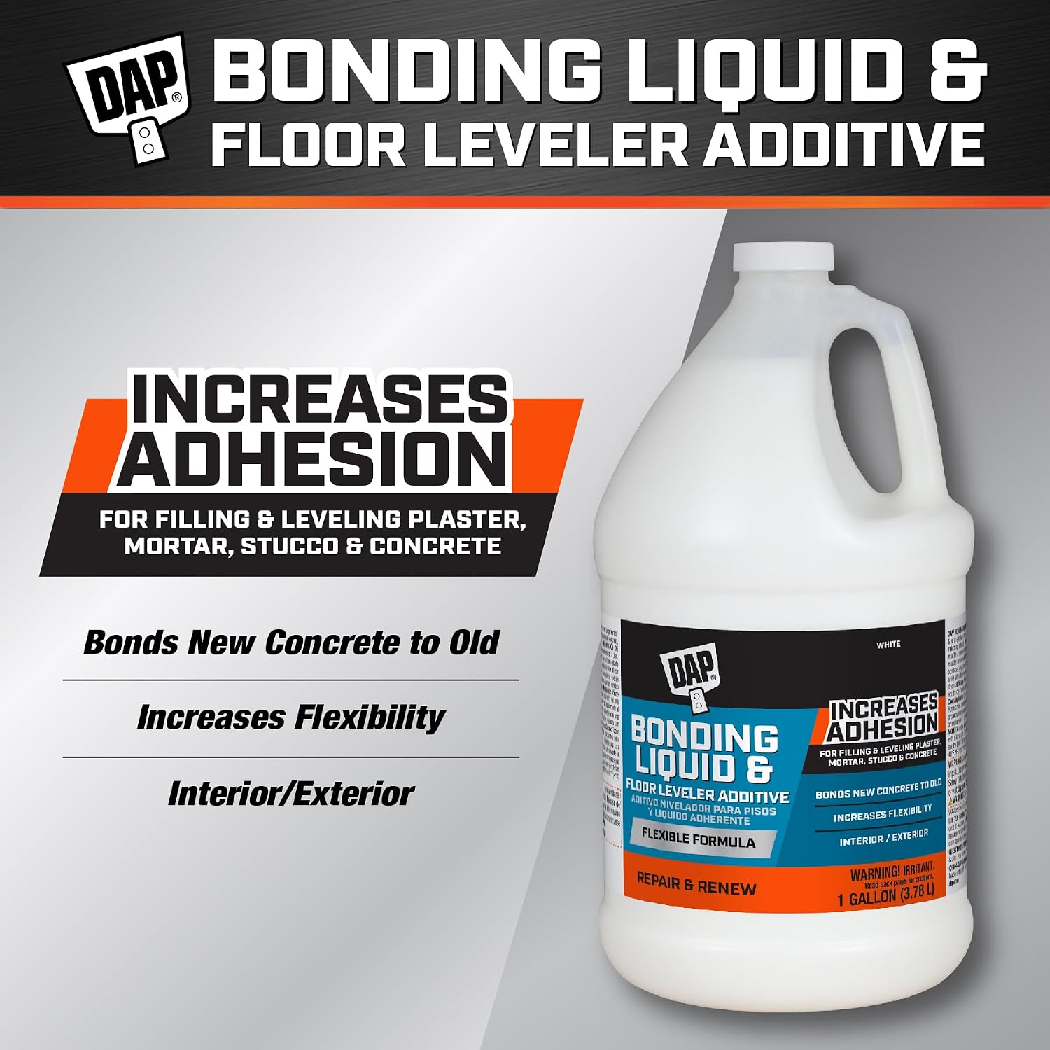 Bonding Liquid & Floor Leveler Additive, White, 1 Gal (7079835090)