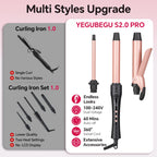 3 in 1 Curling Iron Set with Interchangeable Ceramic Barrels