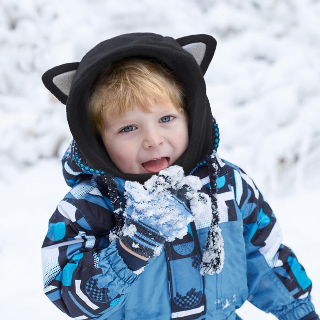 Kids Winter Hat Balaclava, Fleece Cold-Weather Hood for Boys & Girls School and Outdoor Snow Play