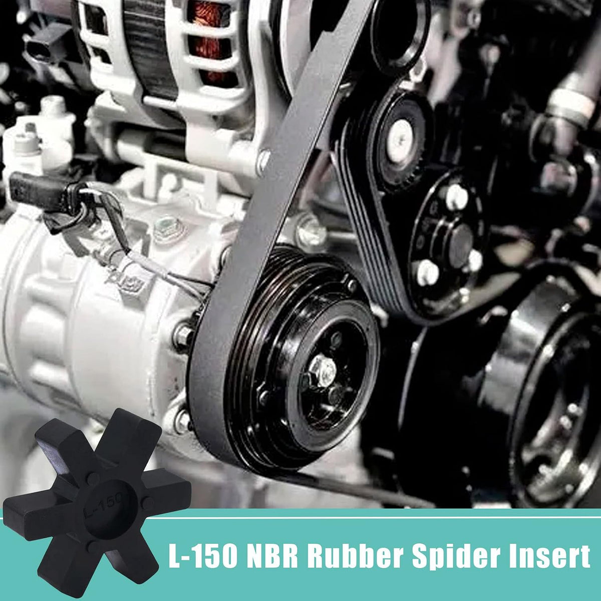 Flexible L150 NBR Rubber Spider Insert Solid Spider Center Inserts Fits for Lovejoy Martin L-Jaw Coupling (2 Pack)