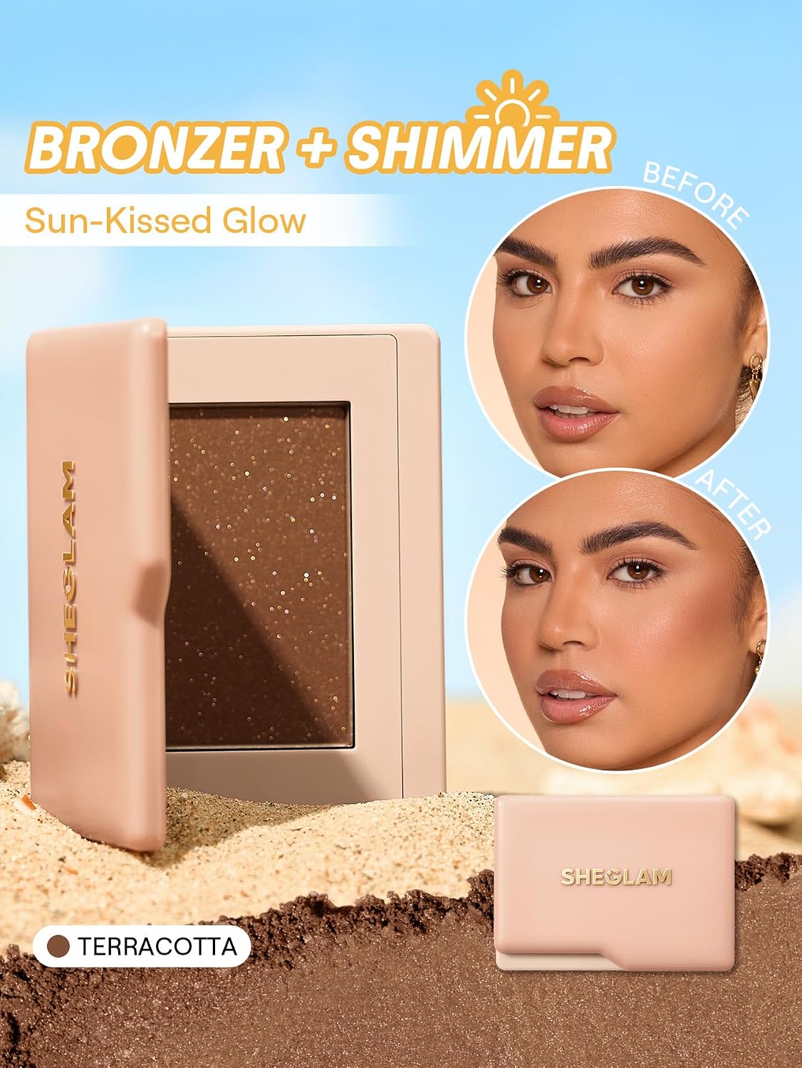 Dream Touch Bronzer Powder Smooth Matte Long-lasting Contour Powder Palette-12 Terracotta
