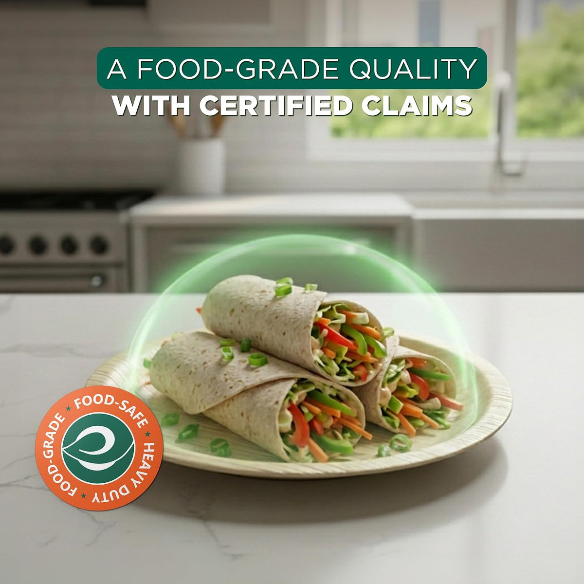 8 Inch Disposable Bamboo Plates (200 Pack, Round)