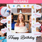32 x 24 inch Blank Photo Booth Props DIY Happy Birthday Party Supplies Writable Picture Frame with Speech Bubble