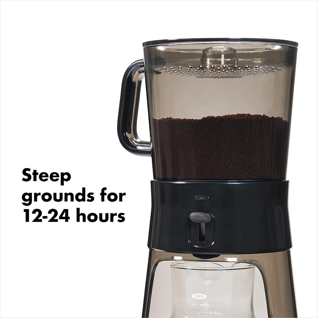 Good Grips Cold Brew Coffee Maker 32 oz, Iced Coffee Maker with Carafe, Brews Cold Brew Concentrate