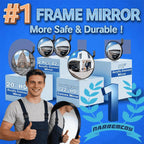New Upgraded 22" HD Convex Mirror | 160° Adjustable Wide Angle View, Leather Frame & ABS Back, Traffic Mirror for